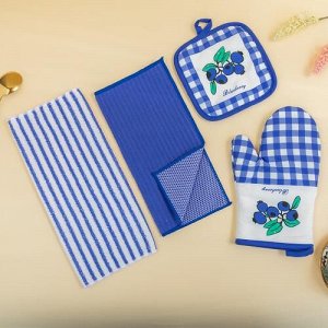 Комплект кухонный (варежка, прихватка, тряпки）
