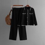 Женский костюм: кардиган + брюки, цвет черный
