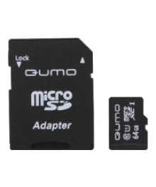 Пам.MicroSDXC, 64Gb QUMO (Class 10 UHS-I ,3.0 сверхскоростная) с адаптером SD
