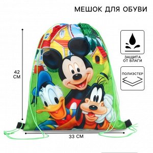 Мешок для обуви 420x330 мм, «Микки Маус и друзья»
