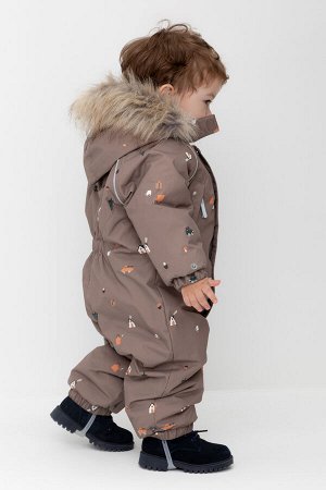 Комбинезон(Осень-Зима)+boys (коричневый, зимние домики)