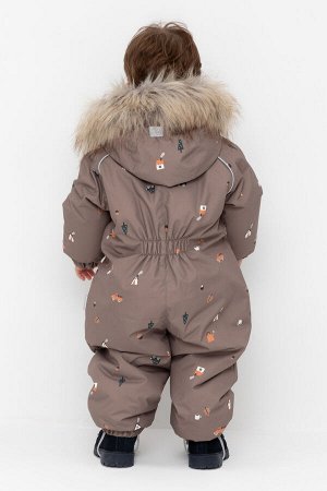 Комбинезон(Осень-Зима)+boys (коричневый, зимние домики)