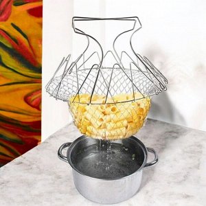 Сетка для фритюра, тушения, варки для кастрюли металлическая диаметр 23 см (A1578)