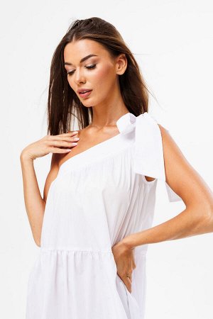 Платье Платье Kivviwear 420402 белый 
Состав: ПЭ-20%; Хлопок-75%; Эластан-5%;
Сезон: Лето
Рост: 170

Изысканный сарафан из натурального хлопка с завязкой на одно плечо. Этот стильный и легкий наряд и