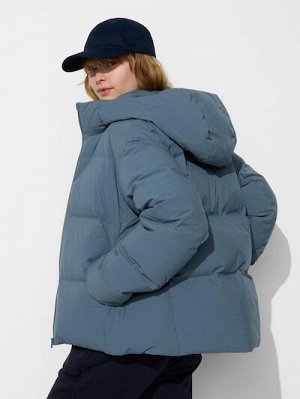 UNIQLO - бесшовная теплая куртка-парка на пуху - 67 BLUE