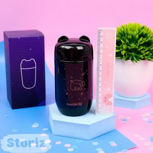 Термос "Star bear" черный, 220мл