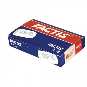 Ластик FACTIS Tablet T 18 (Испания), 45х28х13 мм, белый, скошенный край, синтетический каучук, CMFT18