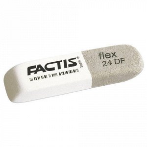 Ластик большой FACTIS Flex 24 DF (Испания), 74х20х10 мм, бело-серый, прямоугольный, синтетический каучук, CCF24DF