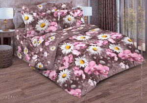 Комплект постельного белья Евростандарт, бязь  ГОСТ (Орхидеи на лиловом)