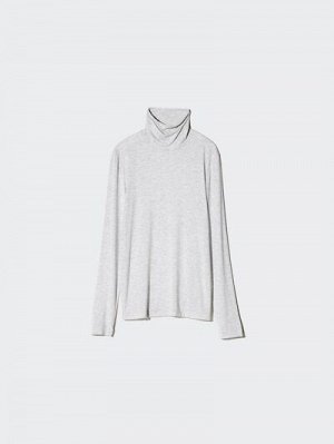 UNIQLO Heattech - тонкая термо-кофта с длинным рукавом - 03 GRAY