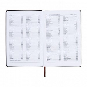 Ежедневник недатированный, А5, 140л, клетка, обл.кожзам, Синий