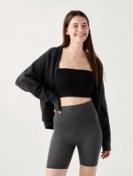 UNIQLO Heattech - эластичные и тонкие термо-шортики - 08 DARK GRAY