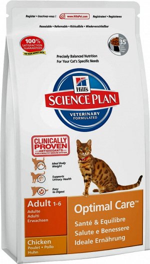 Hill's SP Feline Adult OptC Chicken д/кош Оптим.уход Курица 15кг