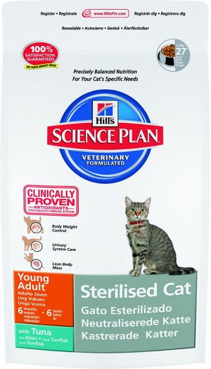 Hill's SP Feline Adult SterilCat д/кош стерил 6 мес-6 лет Тунец 6/1,5кг