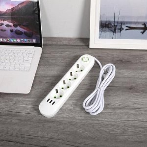 Сетевой фильтр 4 розетки, 3 USB, 5 м