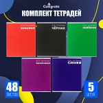 Комплект тетрадей из 5 штук, 48 листов в клетку Calligrata &quot;Это тетрадь&quot;, обложка мелованный картон, блок офсет