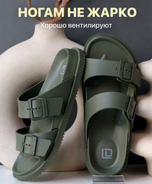 Шлепанцы мужские в стиле биркенштоки цвет Хаки