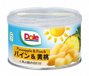 Ананасы с персиком консервированные (дольки) Dole 227г
