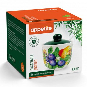 Сахарница керамическая 300мл с ложкой Дюшес ТМ Appetite