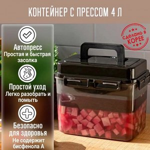 Контейнер с прессом для засолки SMART PRESS 4л. (5л. общий объем)