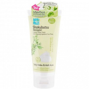 LION "Shokubutsu" Пенка для умывания 100мл  "Daily Detox" Против акне (Anti Acne) /24шт/ Таиланд