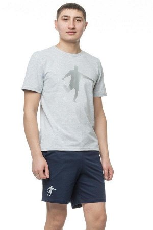 Костюм с шортами "Футболист" серый меланж (верх)