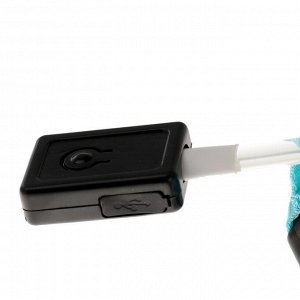 Ошейник с подсветкой, зарядка от USB, 3 режима свечения, голубой, до 38 см