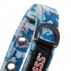 Ошейник Dogness Camo, XS, 21-31 х 1,3 см, до 5 кг, нейлон/неопрен, синий