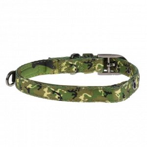 Ошейник Dogness Camo, S, 31-42 х 1,6 см, до 12 кг, нейлон/неопрен, зеленый