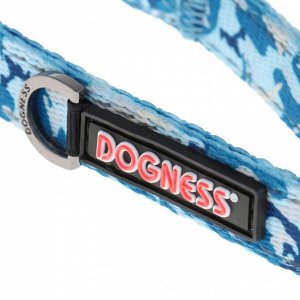 Поводок Dogness Camo, усиленный карабин с фиксацией, S/М, 122 х 1,6 см, до 25 кг, синий