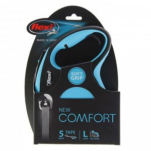 Рулетка Flexi New Comfort L (до 60 кг) лента 5 м, черный/синий