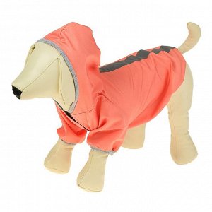 Куртка-ветровка со светоотражающими полосками,  L (ДС 28-30 см, ОГ 36-40 см), розовая