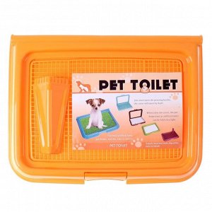 Туалет многофункциональный (под пеленку, со съемной сеткой), 49х36,5х4 см, оранжевый