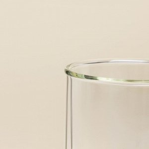Стакан с двойными стенками SL Home «Алькорноке», 300 мл, 8x12 см, на пробковой подставке, стекло, прозрачный