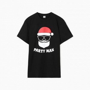 Футболка мужская НГ "PARTY MAN", цвет чёрный