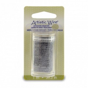 Металлическая ювелирная сетка, 18мм, Artistic Wire, цвет гематит, 1 метр, в пластиковой баночке