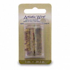 Металлическая ювелирная сетка, 10мм, Artistic Wire, цвет античная латунь, 1 метр, в пластиковой баночке