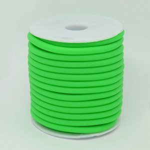Шнур резиновый полый, 5мм, неоново-зеленый, 1 метр