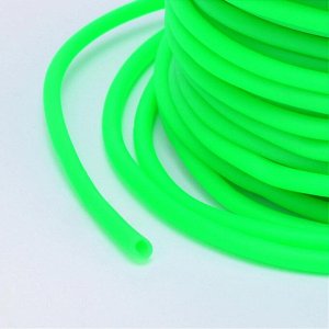 Шнур резиновый полый, 4мм, неоново-зеленый, 14 метров, катушка