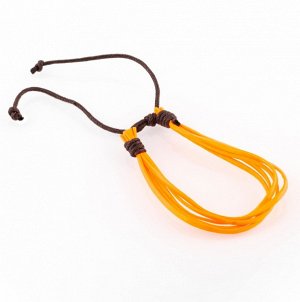 Яркий браслет для девочки из тонких шнурков с текстильной завязкой оранжевый 1шт.
