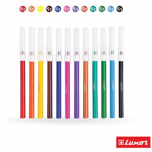 Фломастеры Luxor ""Coloring"", 12цв., смываемые, картон, европодвес