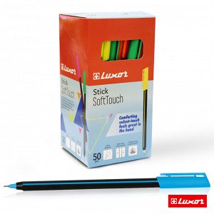 Ручка шариковая Luxor ""Stick Soft Touch"" синяя, 0,7мм, корпус ассорти