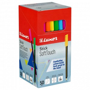 Ручка шариковая Luxor ""Stick Soft Touch"" синяя, 0,7мм, корпус ассорти