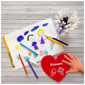 Фломастеры Luxor ""Coloring"", 12цв., смываемые, картон, европодвес