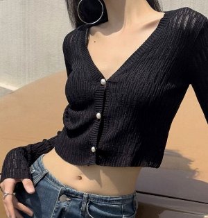 Кардиган женский, короткий, тонкий