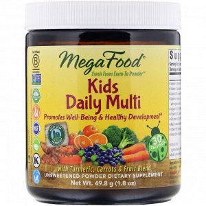 MegaFood, Детский ежедневный мульти-порошок, без сахара, 1,8 унции (49,8 г)