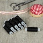 Набор ниток 40/2, 150м, 10шт, цвет чёрный