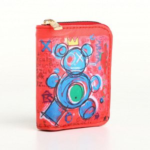 Кошелёк на молнии, цвет красный
