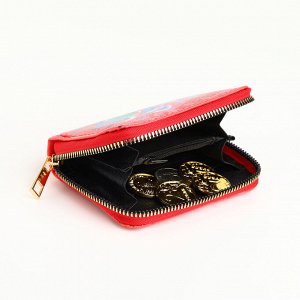 Кошелёк на молнии, цвет красный