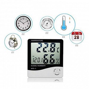Термометр Термометр электронный с часами  и измерителем влажности